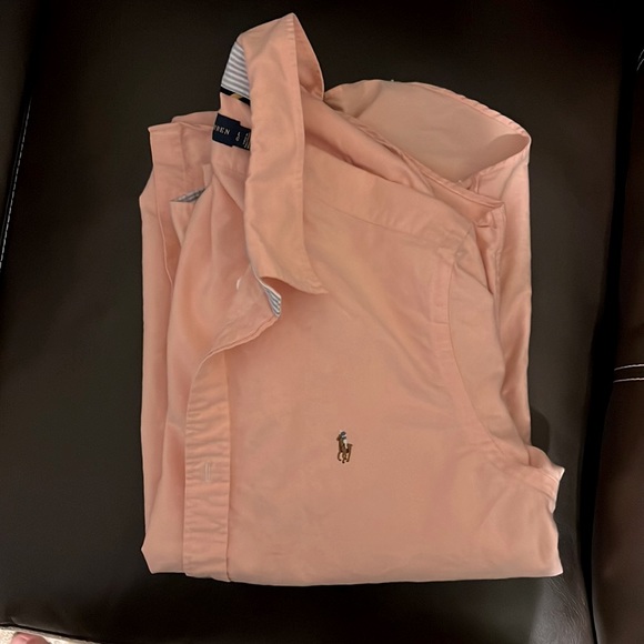 Light Orange Ralph Lauren Long Sleeve Button Up Shirt - Picture 1 of 2